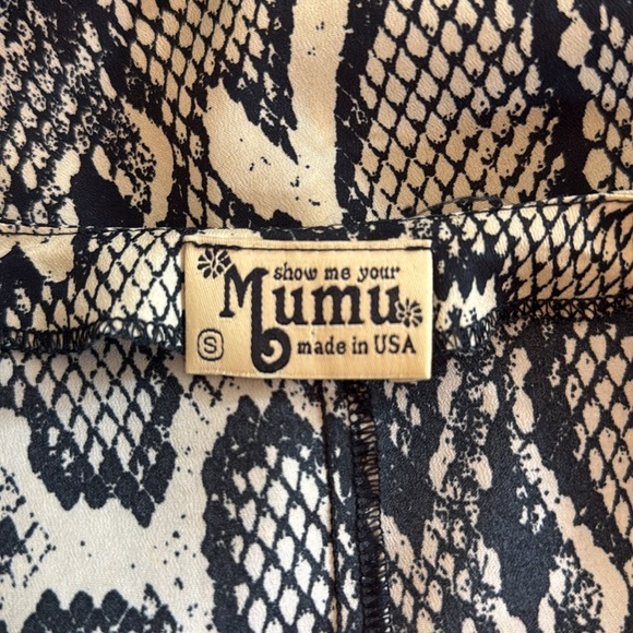 Show Me Your MuMu Snake Print Asymmetrical Midi Dress Size Small - Picture 6 of 7